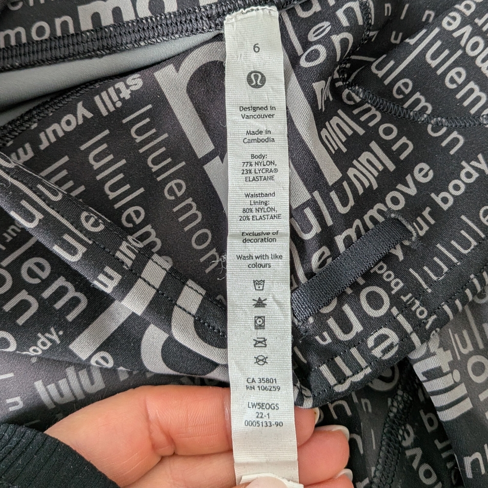 Lululemon Wunder Train Contour Fit HR Tight 25" Ombre Black Multi Leggings #220 - Picture 7 of 8